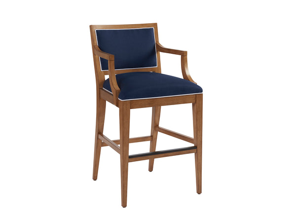 Lexington Barclay Butera Eastbluff Upholstered Bar Stool - Coastal-inspired Comfort With Sophisticated Design And Aged Bronze Accents Sandstone  920-896-40