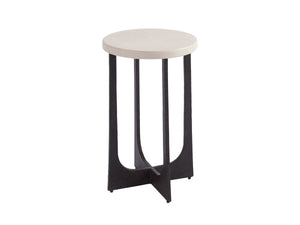 Lexington Barclay Butera Breakwater Accent Table – Coastal-inspired Design With Aged Bronze Base And Honed Limestone Top Sandstone  920-950