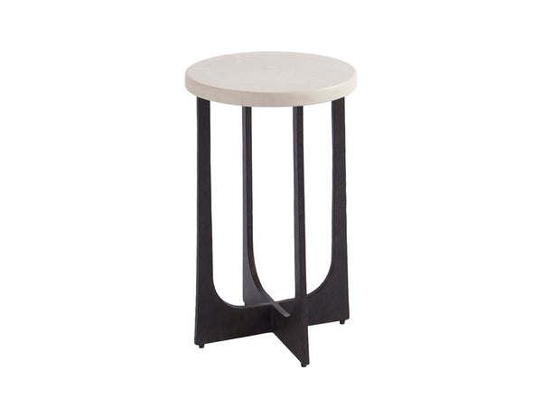 Lexington Barclay Butera Breakwater Accent Table – Coastal-inspired Design With Aged Bronze Base And Honed Limestone Top Sandstone  920-950