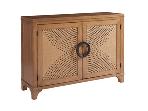 Lexington Barclay Butera Lido Isle Coastal Hall Chest With Raffia Panels And Nailhead Trim - Elegant Storage Solution Sandstone  920-973