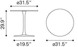 Soleil Dining Table White 704038 Zuo Modern