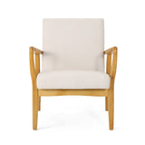 Christopher Knight Home® - Noble House - Perseus Mid Century Modern Fabric Club Chair, Ivory