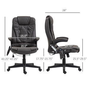 English Elm Homcom High Back Massage Office Chair With 6 Vibration Points & Heated Recline For Comfort & Support W2225P217504