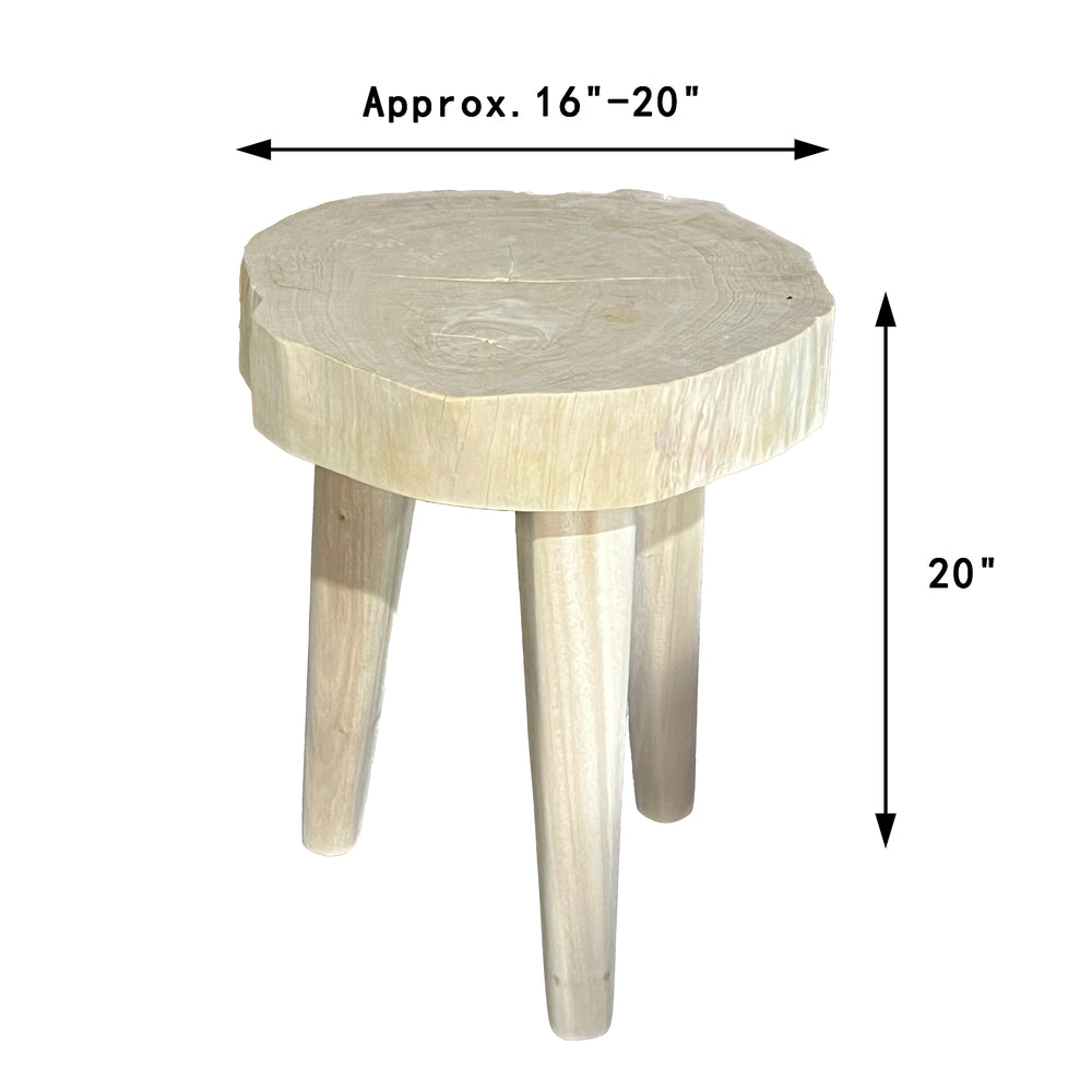 Lilys Approx. 16-20 Inches Wide Live Edge Lychee Wood Side Table 9108-160-90