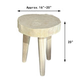 Lilys Approx. 16-20 Inches Wide Live Edge Lychee Wood Side Table 9108-160-90