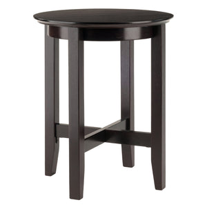 Winsome Wood Toby Round Accent End Table In Espresso - Stylish Solid Wood Design For Living Room & Bedroom Decor Espresso Solid Wood 92118-winsome-wood