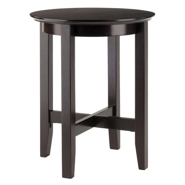 Winsome Wood Toby Round Accent End Table In Espresso - Stylish Solid Wood Design For Living Room & Bedroom Decor Espresso Solid Wood 92118-winsome-wood