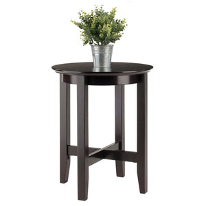 Winsome Wood Toby Round Accent End Table In Espresso - Stylish Solid Wood Design For Living Room & Bedroom Decor Espresso Solid Wood 92118-winsome-wood