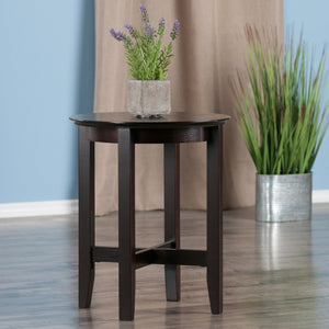 Winsome Wood Toby Round Accent End Table In Espresso - Stylish Solid Wood Design For Living Room & Bedroom Decor Espresso Solid Wood 92118-winsome-wood