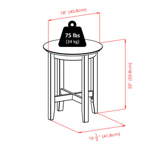 Winsome Wood Toby Round Accent End Table In Espresso - Stylish Solid Wood Design For Living Room & Bedroom Decor Espresso Solid Wood 92118-winsome-wood