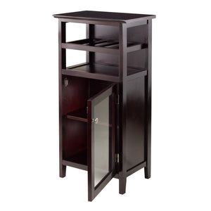 Winsome Wood Alta Wine Cabinet In Espresso Finish – Elegant Storage For Bottles & Glasses With Modern Design Espresso Solid ,Composite Wood 92119-winsome-wood
