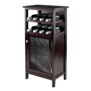Winsome Wood Alta Wine Cabinet In Espresso Finish – Elegant Storage For Bottles & Glasses With Modern Design Espresso Solid ,Composite Wood 92119-winsome-wood