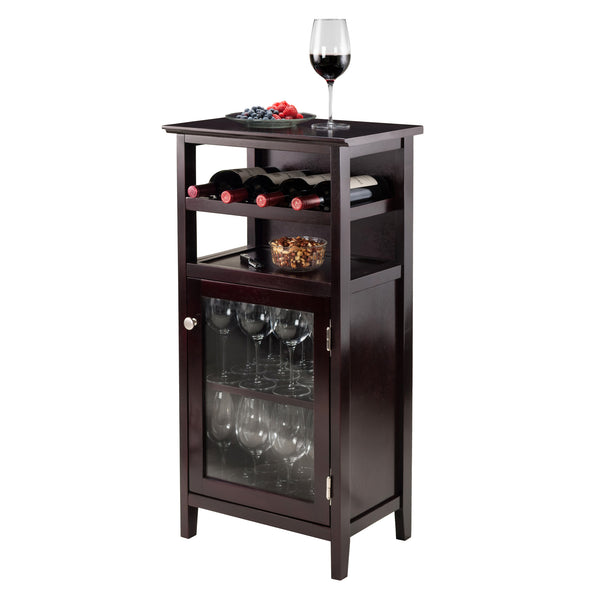Winsome Wood Alta Wine Cabinet In Espresso Finish – Elegant Storage For Bottles & Glasses With Modern Design Espresso Solid ,Composite Wood 92119-winsome-wood