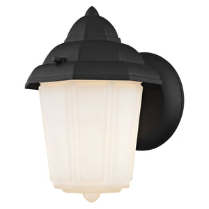 Thomas Lighting Cotswold Traditional Lantern Outdoor Wall Sconce with Tiered Glass and Powder Coat Finish Black 6 W x 7 D x 9 H 9211EW/65