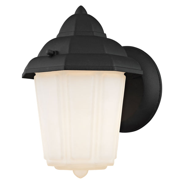 Thomas Lighting Cotswold Traditional Lantern Outdoor Wall Sconce with Tiered Glass and Powder Coat Finish Black 6 W x 7 D x 9 H 9211EW/65