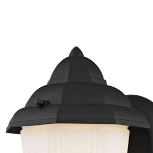 Thomas Lighting Cotswold Traditional Lantern Outdoor Wall Sconce with Tiered Glass and Powder Coat Finish Black 6 W x 7 D x 9 H 9211EW/65