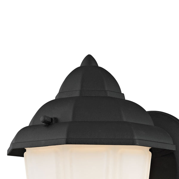Thomas Lighting Cotswold Traditional Lantern Outdoor Wall Sconce with Tiered Glass and Powder Coat Finish Black 6 W x 7 D x 9 H 9211EW/65