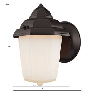 Thomas Lighting Cotswold Traditional Lantern Outdoor Wall Sconce with Tiered Glass and Powder Coat Finish Bronze 6 W x 7 D x 9 H 9211EW/75