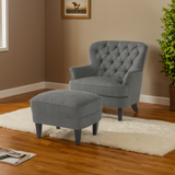 Christopher Knight Home® - Noble House - Tafton Fabric Club Chair and Ottoman