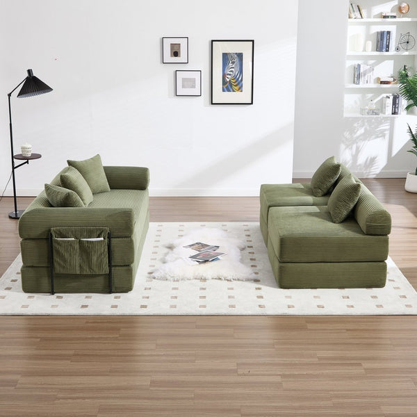 English Elm United We Win Convertible Folding Sofa Bed - Cozy Corduroy Memory Foam For Living Room & Guest Use W1568S00250-GIGA