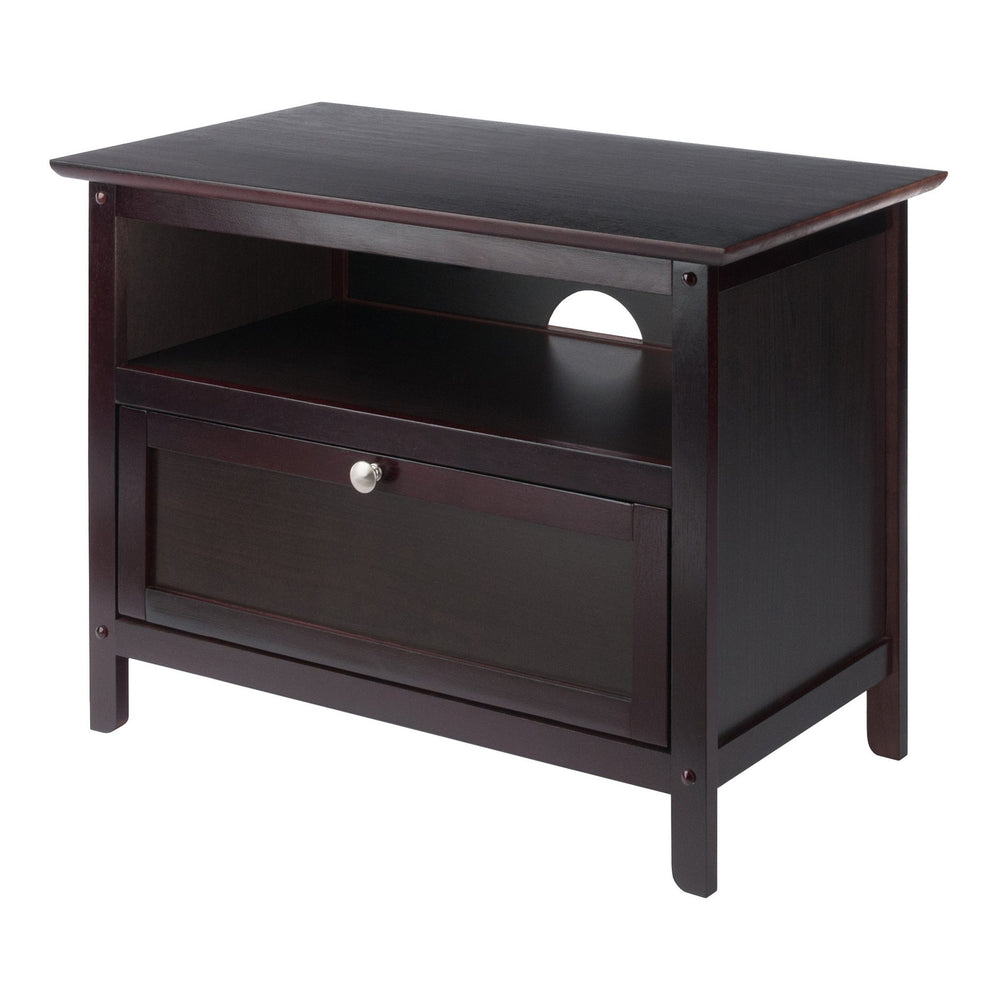 Winsome Wood Zara Tv & Media Stand In Espresso - Sleek, Stylish Storage For Up To 32" Tvs & Media Accessories Espresso Solid ,Composite Wood 92125-winsome-wood
