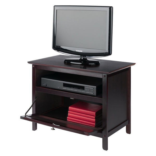 Winsome Wood Zara Tv & Media Stand In Espresso - Sleek, Stylish Storage For Up To 32" Tvs & Media Accessories Espresso Solid ,Composite Wood 92125-winsome-wood