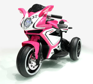 English Elm 6v Kids Ride on Motorcycle with Led Wheels Mp3 Player and Sport Bike Style for Toddlers Pink W1760110305