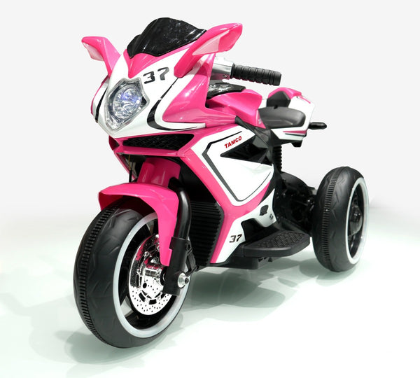 English Elm 6v Kids Ride on Motorcycle with Led Wheels Mp3 Player and Sport Bike Style for Toddlers Pink W1760110305