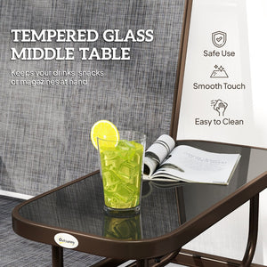 English Elm Outdoor Steel Glider Swing Set with Mesh Seating and Tempered Glass Coffee Table T3971P384114