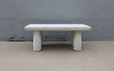 Lilys 76" Long 33-36 Inches Deep Live Edge Primitive Dining Table Distressed White 9215-W