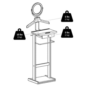 Winsome Wood Alfred Valet Stand In Espresso - Stylish Storage For Suits With Mirror, Drawer & Accessory Racks Espresso Solid ,Composite Wood 92155-winsome-wood