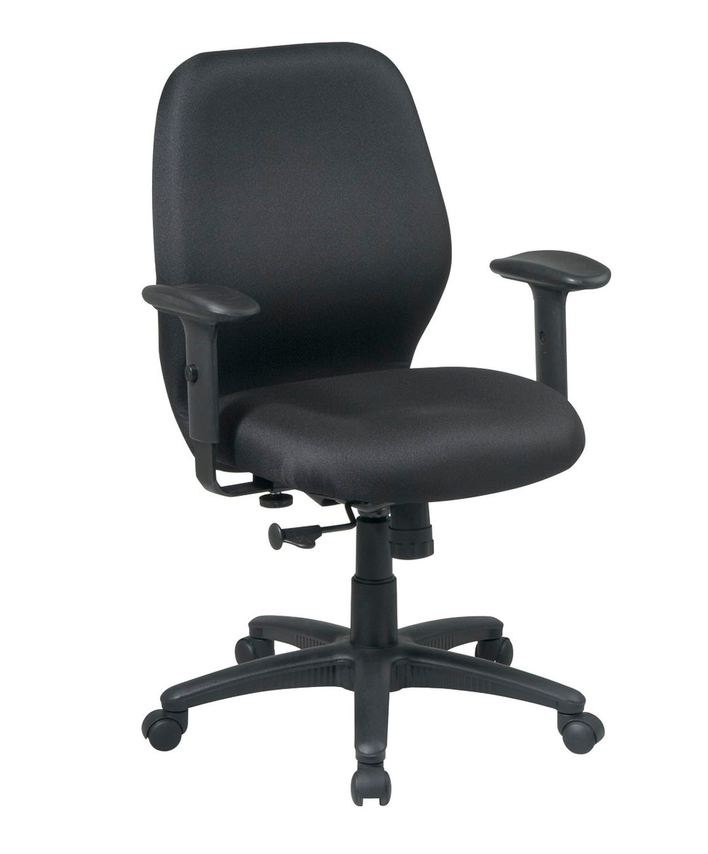 OSP Home Furnishings Mid Back Ergonomic Managers Chair with Lumbar Support and Synchro Tilt for Home Office 3121-231