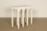 Lilys 31" Long Ming Arch Console Table Distressed White 9216-W