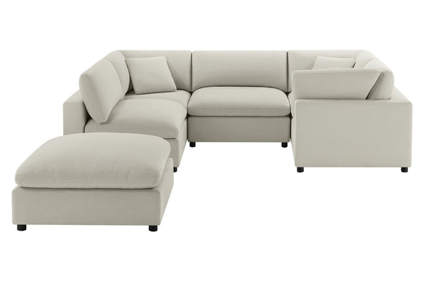 English Elm Cassandra Modular 6-Piece Sectional Sofa - Luxurious Customizable Comfort For Family Living Spaces B050S00003