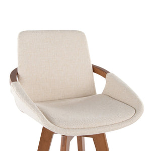 English Elm Dining/accent Chair Solid Wood Tapered Legs Cream Upholstery Mid-century Modern Seating Cream B202P471199