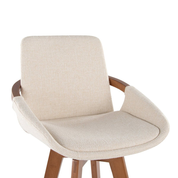 English Elm Dining/accent Chair Solid Wood Tapered Legs Cream Upholstery Mid-century Modern Seating Cream B202P471199