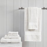 Madison Park Organic Modern/Contemporary 6 Piece Organic Cotton Towel Set MP73-6182 White