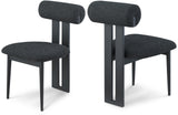 Dario Black Boucle Fabric Dining Chair 921Black-C Meridian Furniture