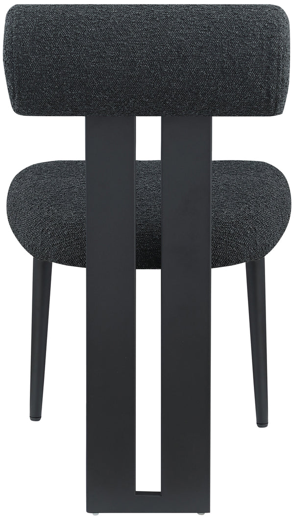 Dario Black Boucle Fabric Dining Chair 921Black-C Meridian Furniture