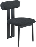 Dario Black Boucle Fabric Dining Chair 921Black-C Meridian Furniture