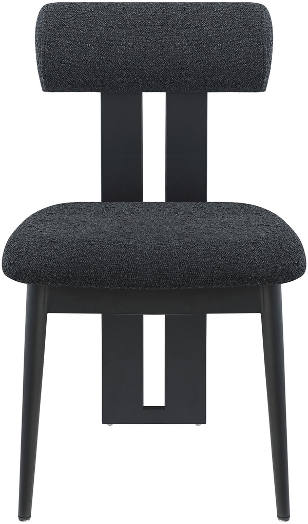 Dario Black Boucle Fabric Dining Chair 921Black-C Meridian Furniture