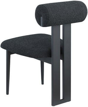Dario Black Boucle Fabric Dining Chair 921Black-C Meridian Furniture