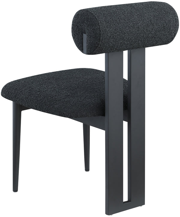 Dario Black Boucle Fabric Dining Chair 921Black-C Meridian Furniture