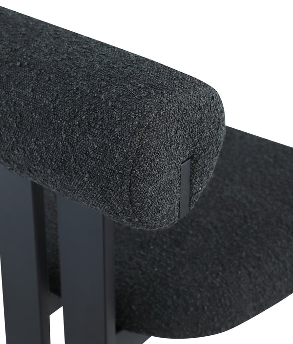 Dario Black Boucle Fabric Dining Chair 921Black-C Meridian Furniture
