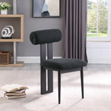 Dario Black Boucle Fabric Dining Chair 921Black-C Meridian Furniture