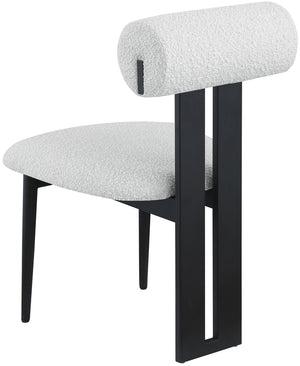 Dario Cream Boucle Fabric Dining Chair 921Cream-C Meridian Furniture