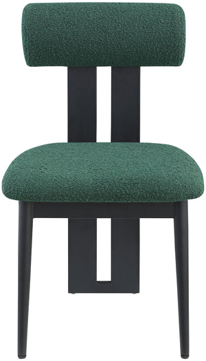 Dario Green Boucle Fabric Dining Chair 921Green-C Meridian Furniture