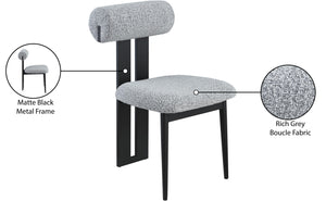 Dario Grey Boucle Fabric Dining Chair 921Grey-C Meridian Furniture