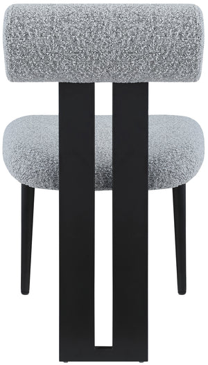 Dario Grey Boucle Fabric Dining Chair 921Grey-C Meridian Furniture