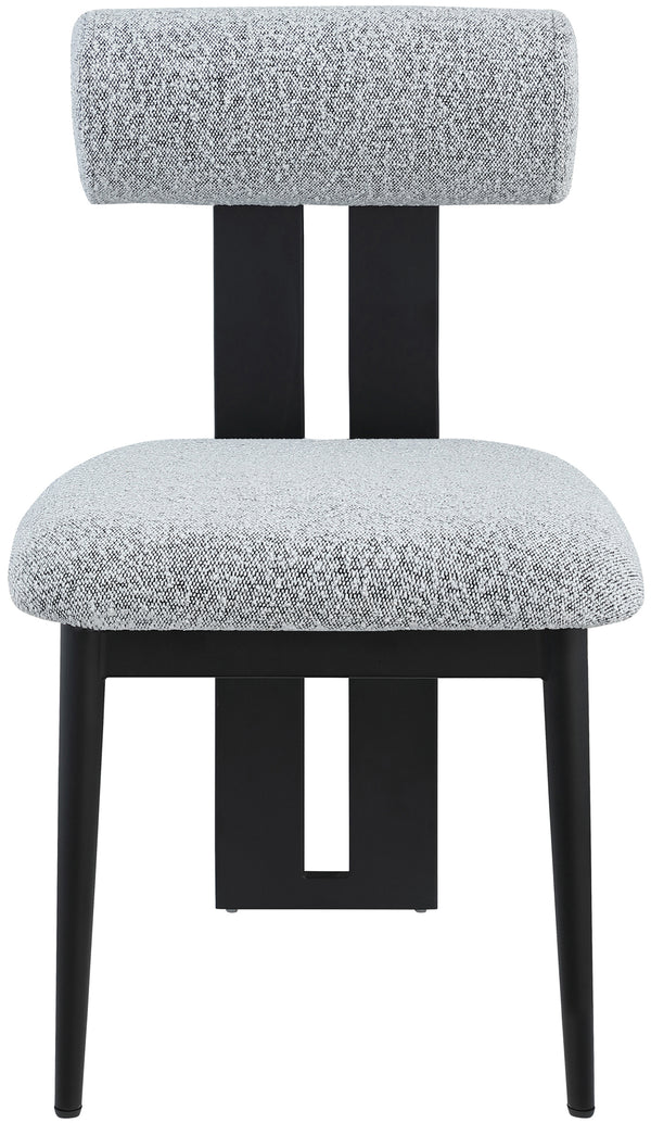 Dario Grey Boucle Fabric Dining Chair 921Grey-C Meridian Furniture